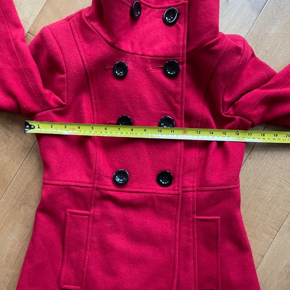 Dynamite Red Wool Pea Coat Size Small - Picture 4 of 13